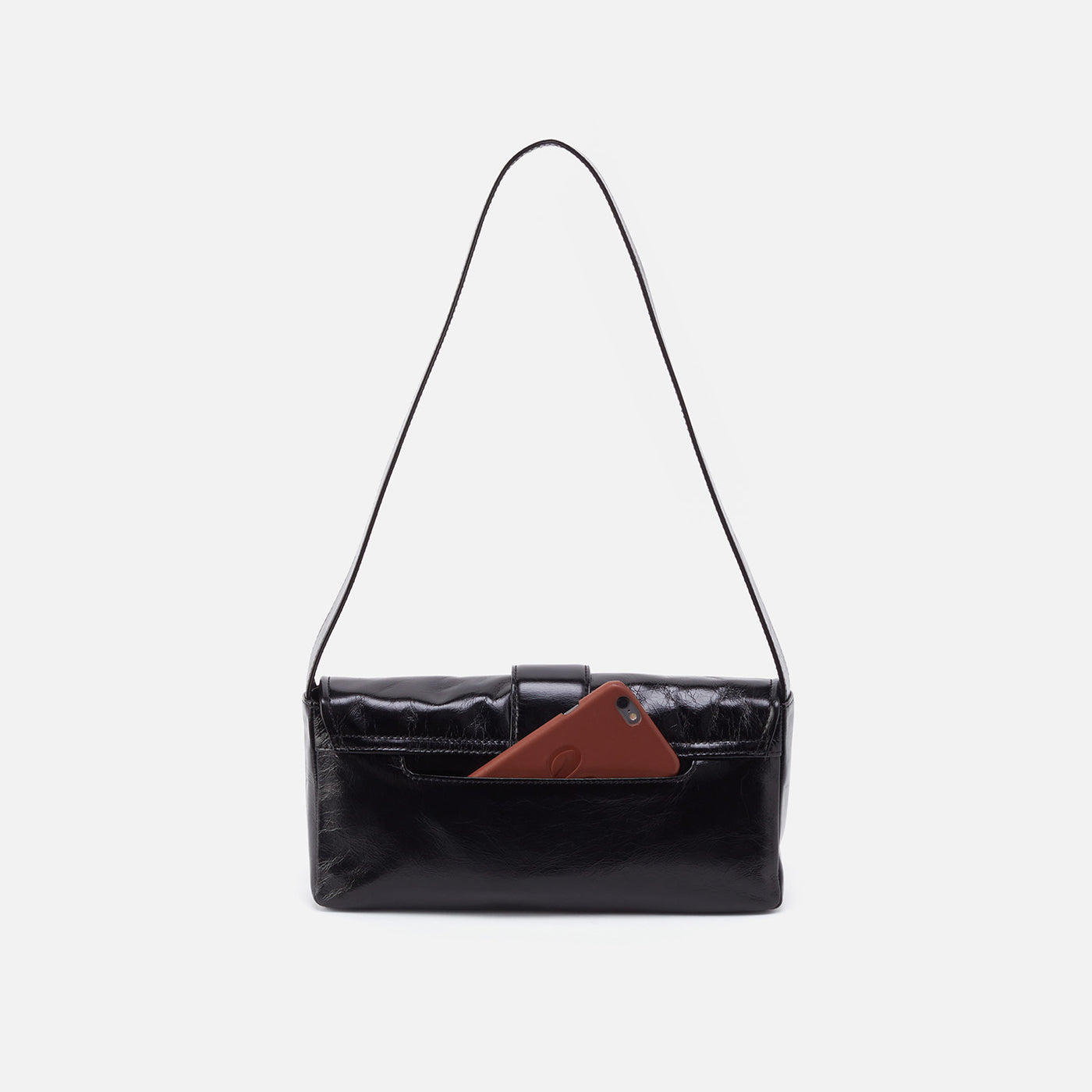 Baguette leather clutch bag