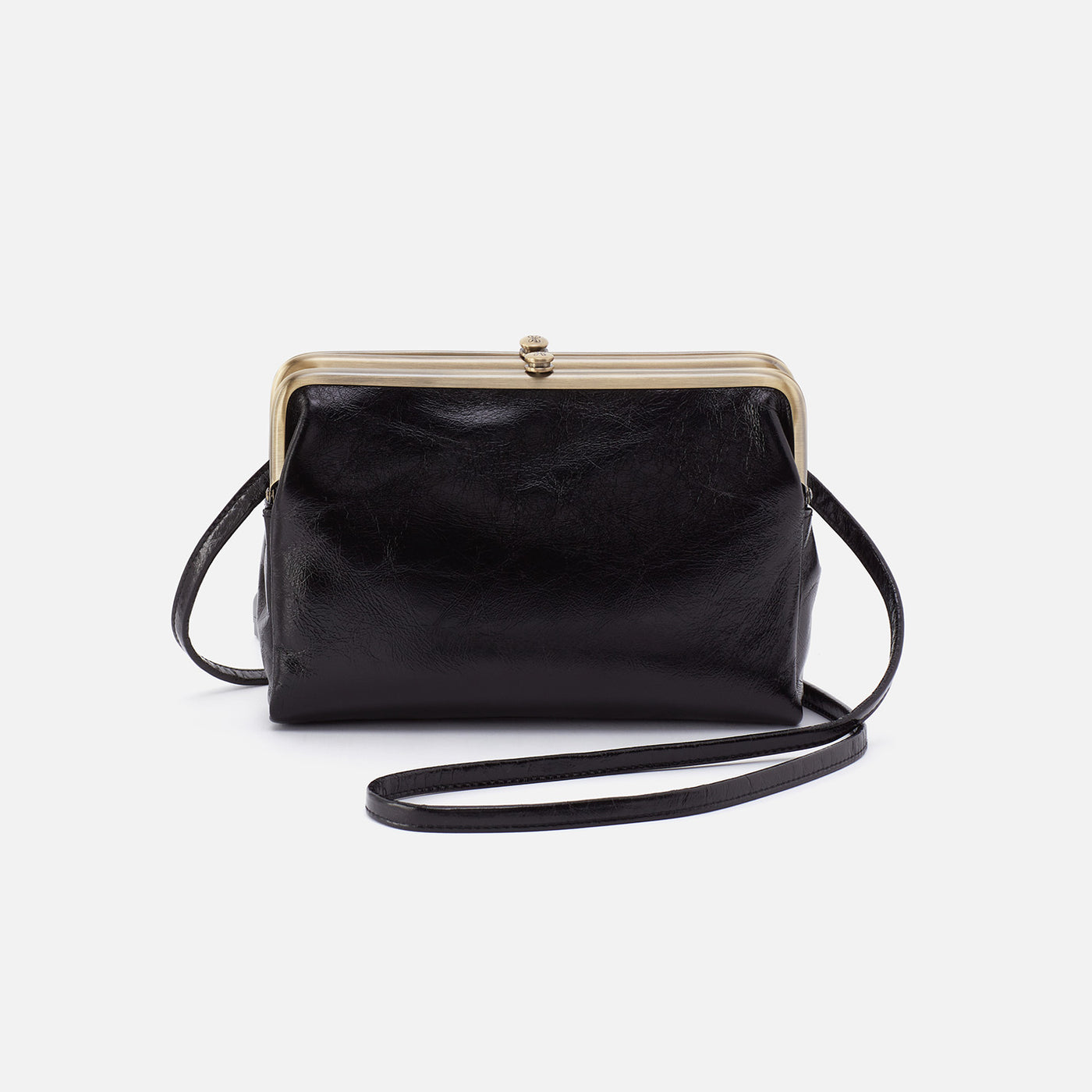 Lauren Crossbody in Polished Leather - Black