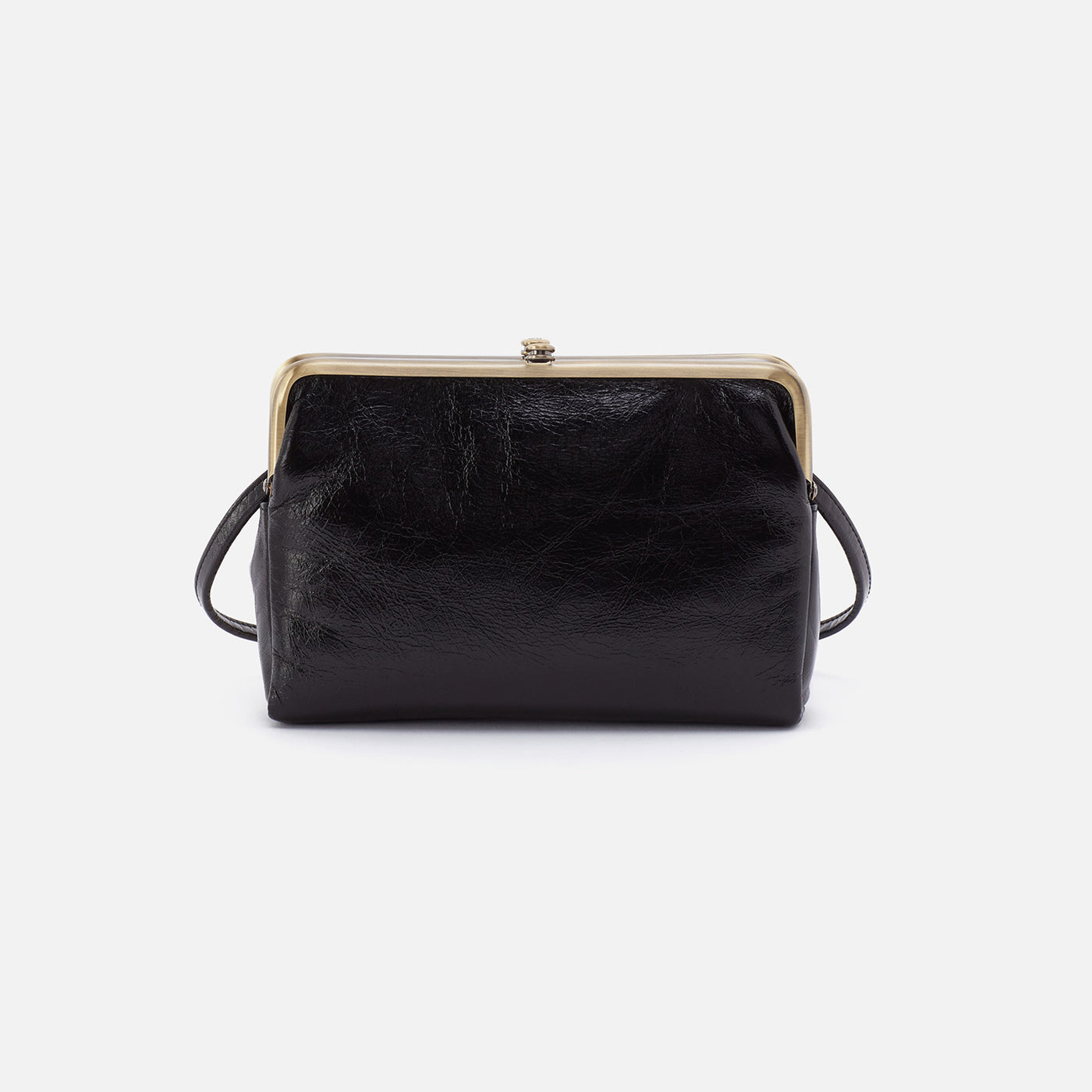 Lauren Crossbody in Polished Leather - Black