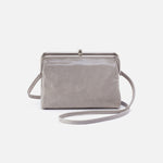 Lauren Crossbody in Polished Leather - Light Grey