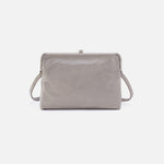 Lauren Crossbody in Polished Leather - Light Grey