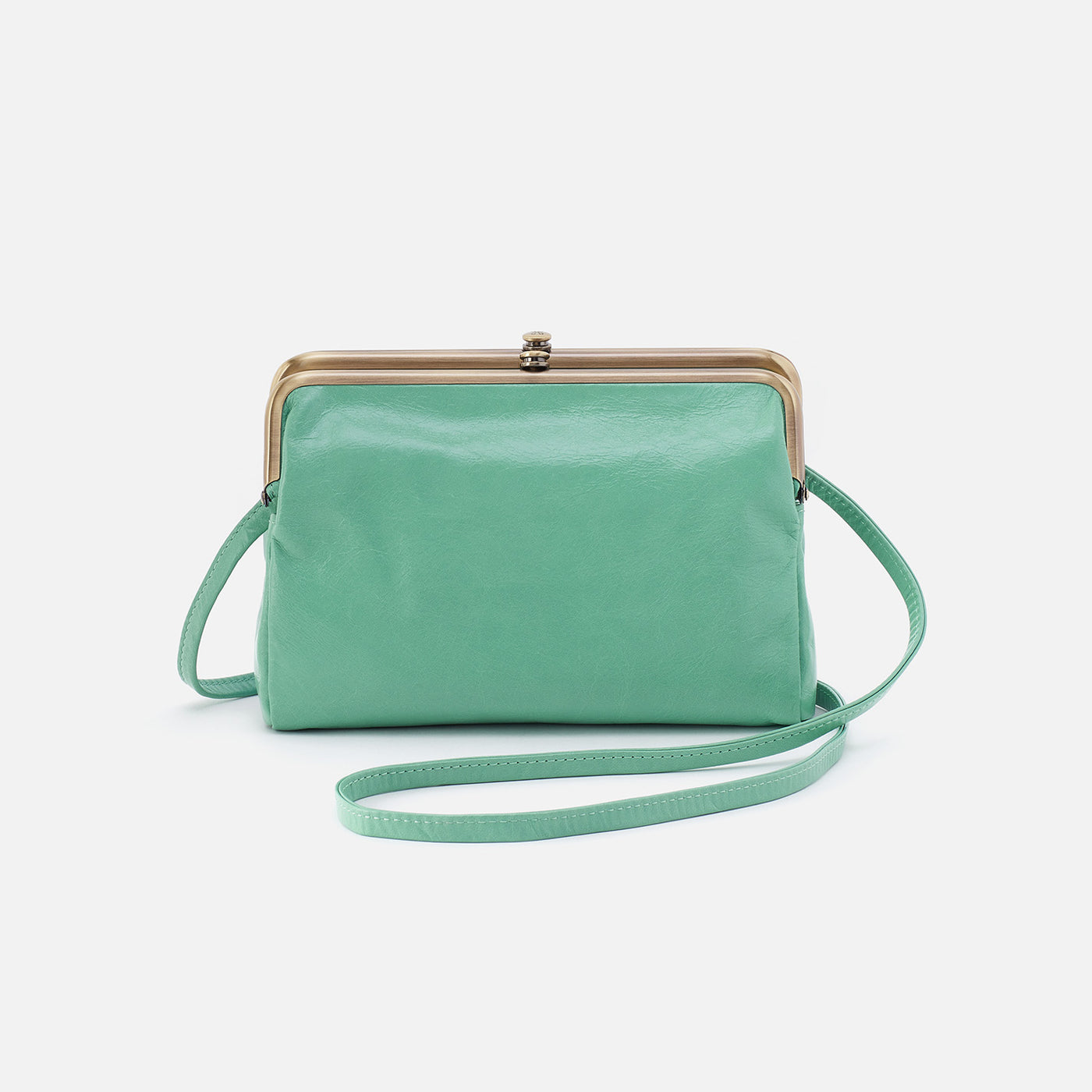 Lauren Crossbody in Polished Leather - Seaglass