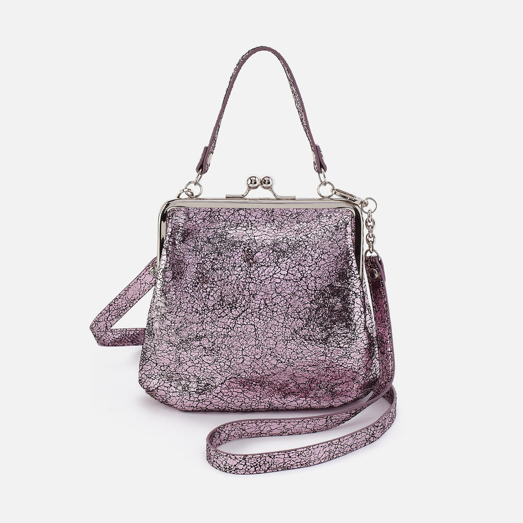 Alba Crossbody In Metallic Leather Blush Crackle HOBO