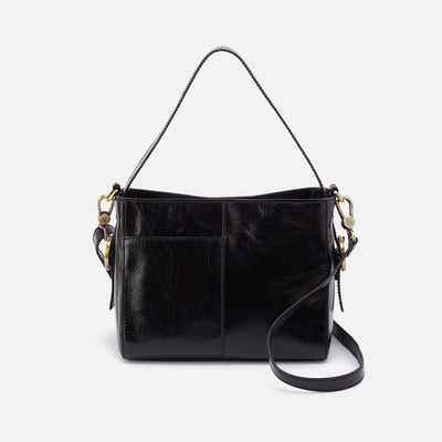 Render Small Crossbody in Polished Leather - Black