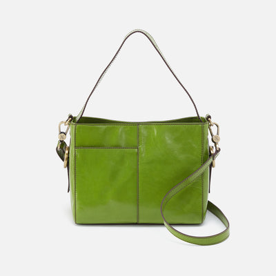 Render Small Crossbody in Polished Leather - Garden Green