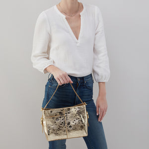 Render Small Crossbody in Metallic Leather - Gilded Marble