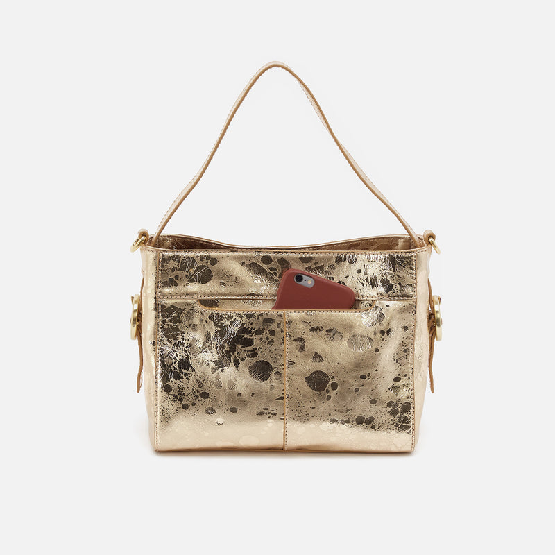 Render Small Crossbody in Metallic Leather - Gilded Marble
