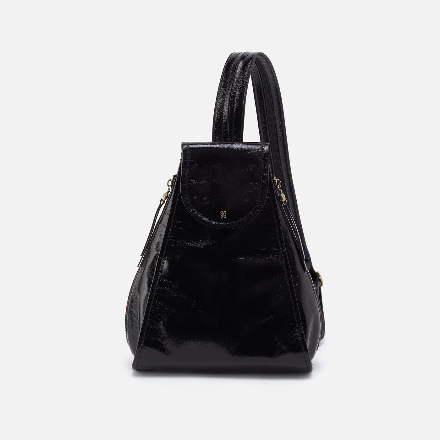 Betta Backpack in Polished Leather - Black