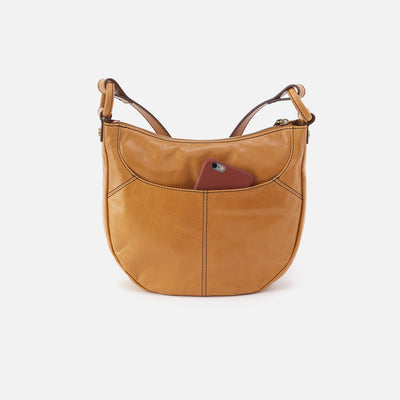 Sheila Scoop Crossbody in Polished Leather - Natural