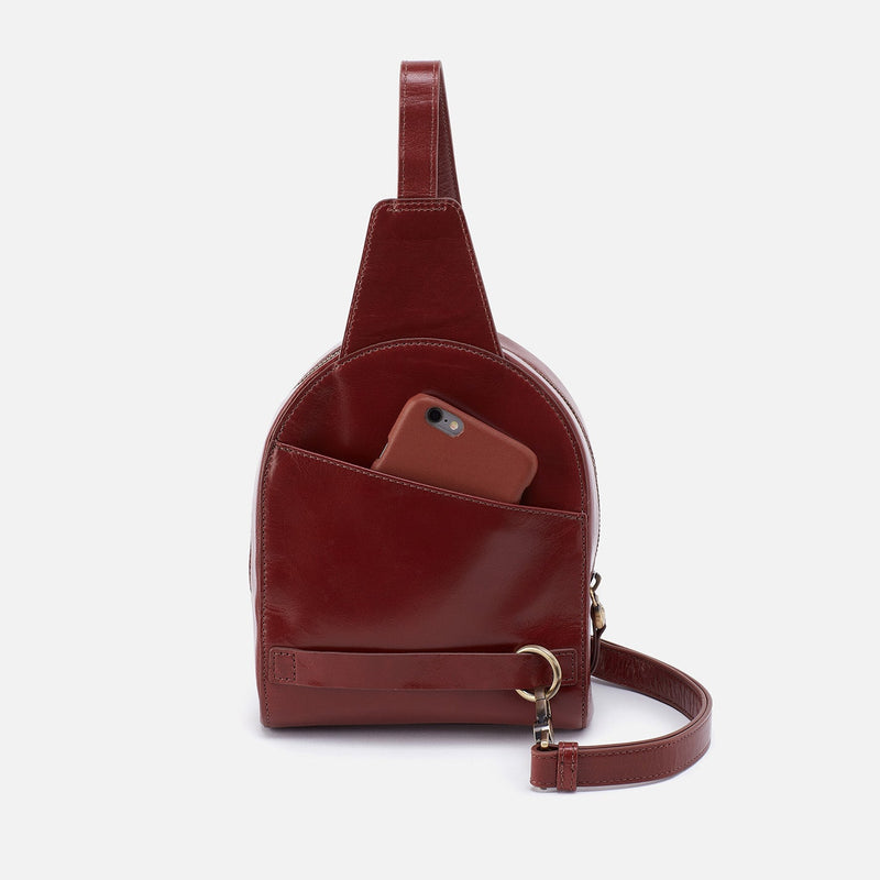 Dillon Sling in Polished Leather - Henna
