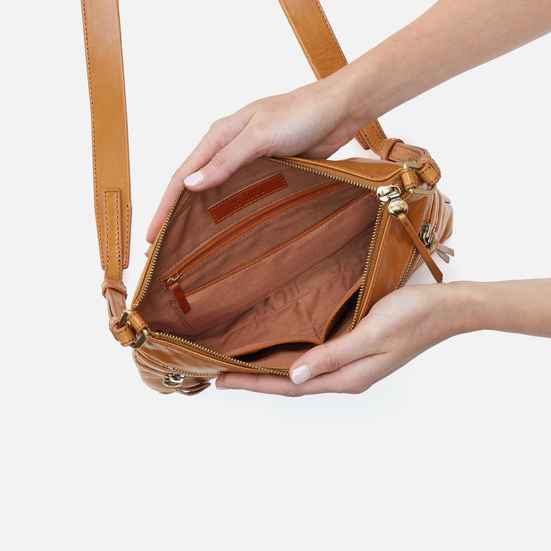 Billie Crossbody In Polished Leather - Natural