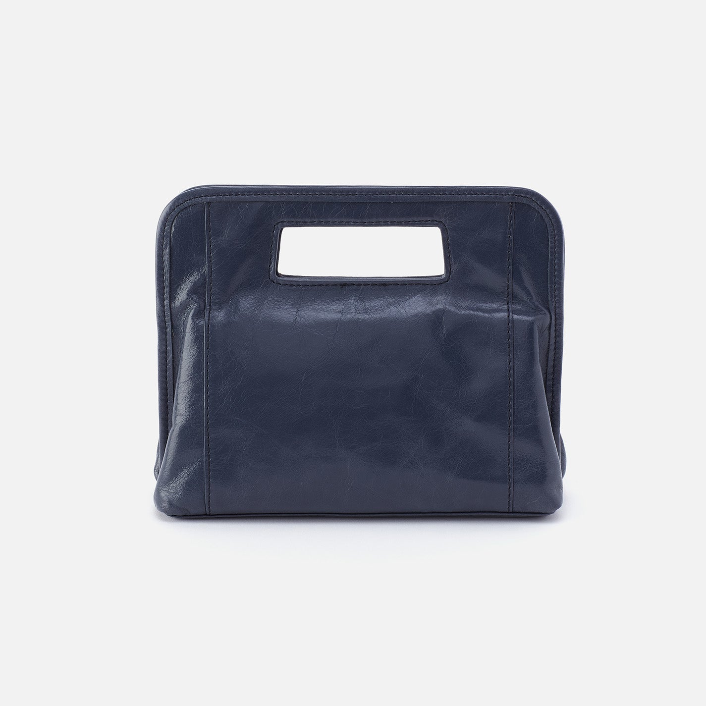 Ace Clutch In Polished Leather Blue Stone HOBO