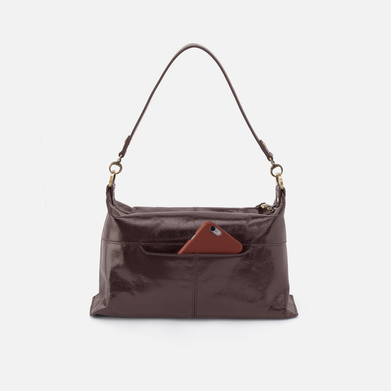 Avon Shoulder Bag in Polished Leather - Hearthstone