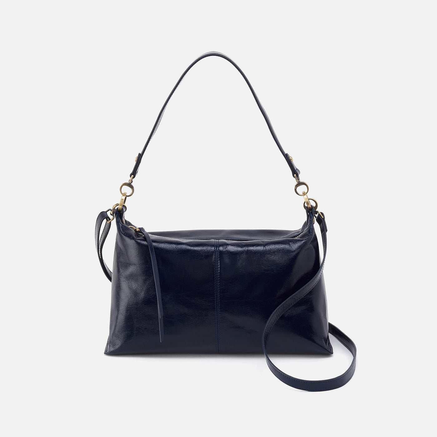 Avon Shoulder Bag in Polished Leather Nightshade HOBO