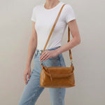 Avon Shoulder Bag In Polished Leather - Natural
