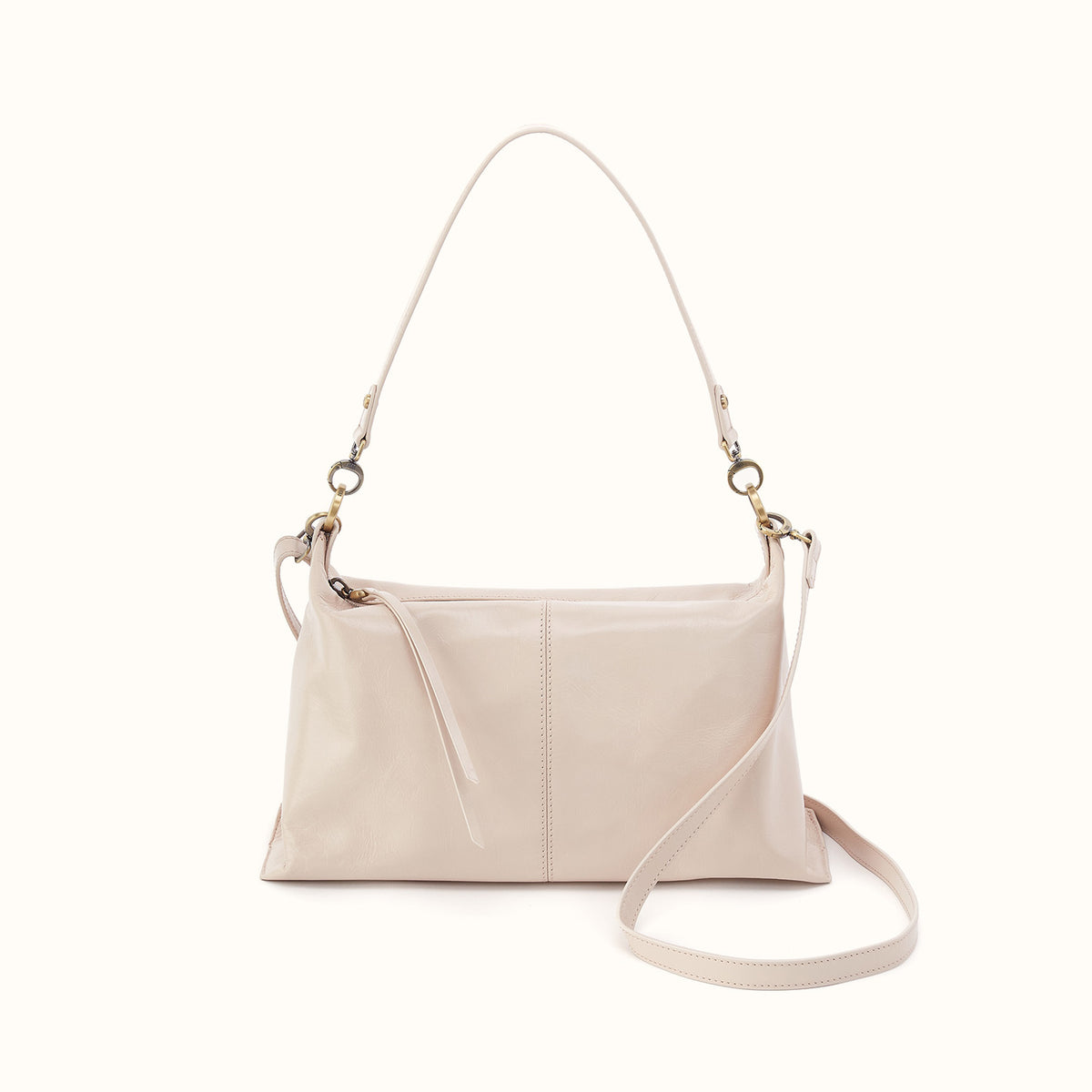 Avon Shoulder Bag In Polished Leather - Pale Flax- FOL