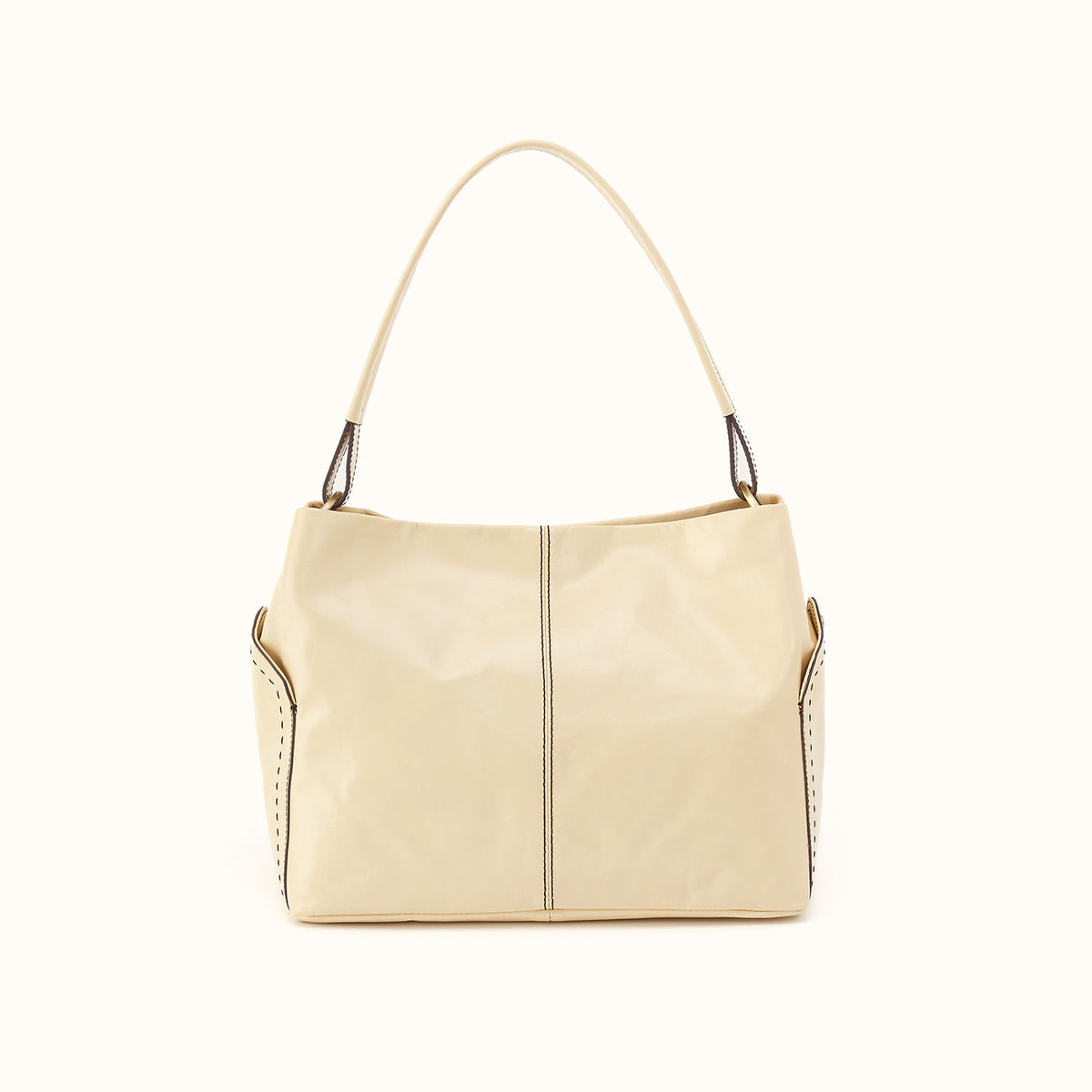 Seneca Shoulder Bag in Polished Leather - Butter Yellow- FOL