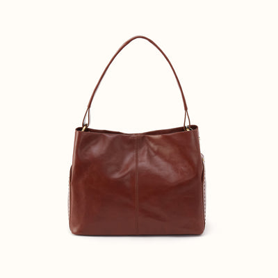 Seneca Shoulder Bag In Polished Leather - Harvest Root