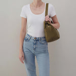 Seneca Shoulder Bag In Polished Leather - Olive Veil