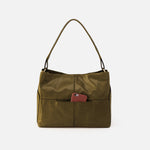 Seneca Shoulder Bag In Polished Leather - Olive Veil