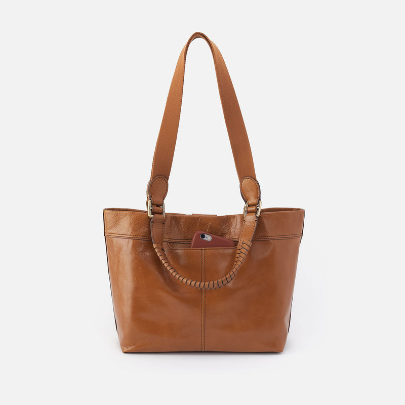 Romy Medium Tote in Polished Leather Truffle – HOBO