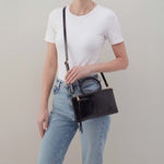 Sable Crossbody In Polished Leather - Black