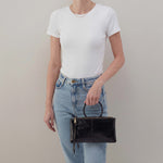 Sable Crossbody In Polished Leather - Black