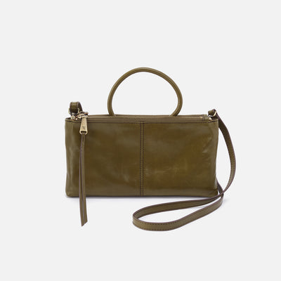 Sable Crossbody In Polished Leather - Olive Veil