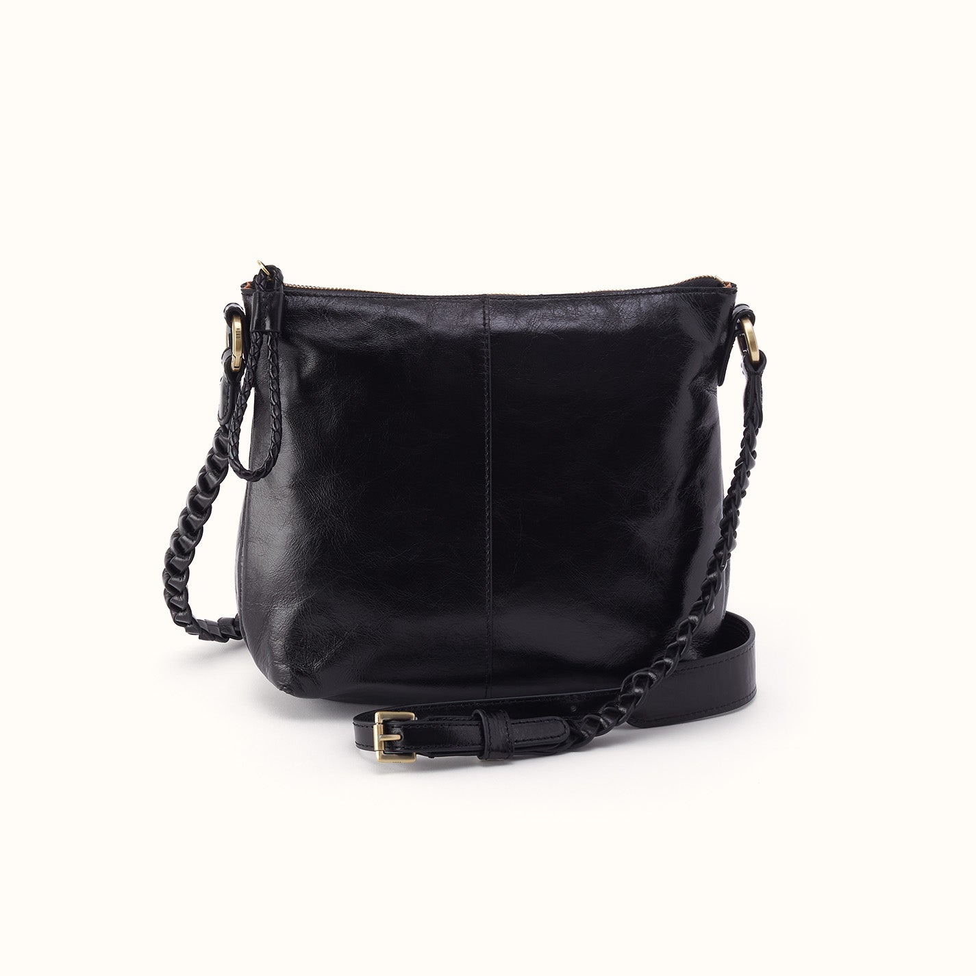 Lasso Medium Crossbody In Polished Leather - Black – HOBO