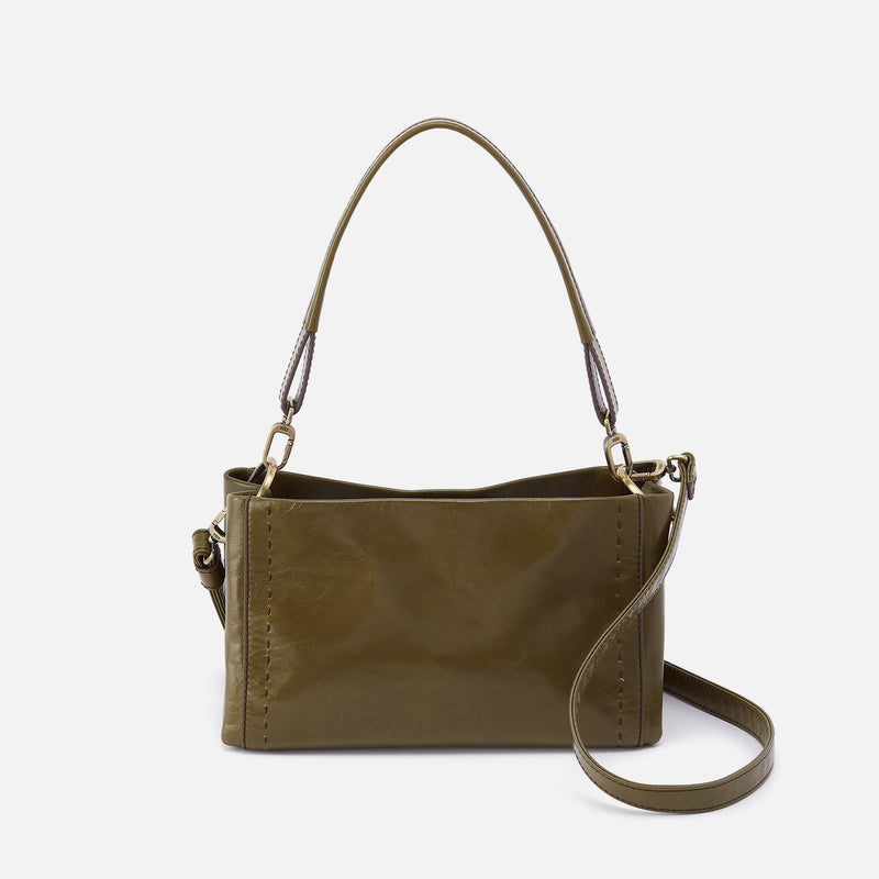 Seneca Shoulder Crossbody In Polished Leather - Olive Veil