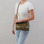 Seneca Shoulder Crossbody In Polished Leather - Olive Veil