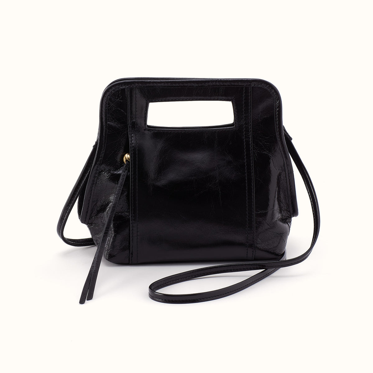 Ace Crossbody In Polished Leather - Black