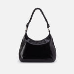 Madison Shoulder in Polished Leather - Black
