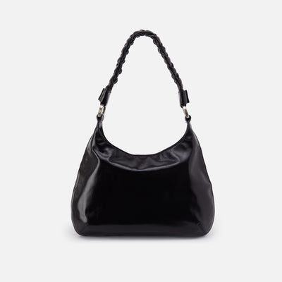 Madison Shoulder Bag In Polished Leather - Black