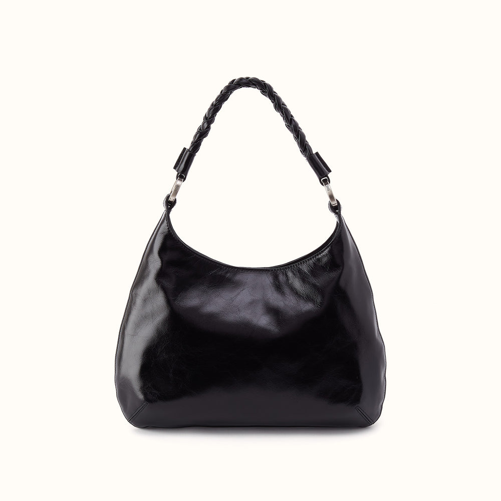 Madison Shoulder Bag In Polished Leather - Black – view 1