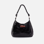 Madison Shoulder in Polished Leather - Black