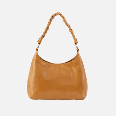 Madison Shoulder Bag in Polished Leather - Burnished Tan