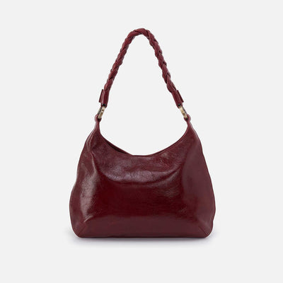 Madison Shoulder Bag in Gloss Leather - Garnet Gloss