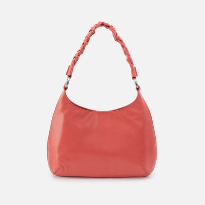 Madison Shoulder Bag In Polished Leather - Pink Mirage
