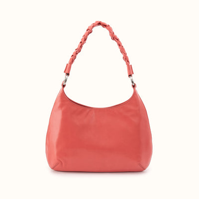 Madison Shoulder Bag In Polished Leather - Pink Mirage