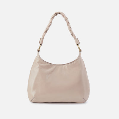 Madison Shoulder Bag In Gloss Leather - Stone Gloss