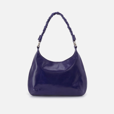 Madison Shoulder Bag in Polished Leather - Winter Violet