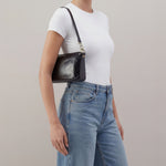 Darcy Carry-All Crossbody In Polished Leather - Black