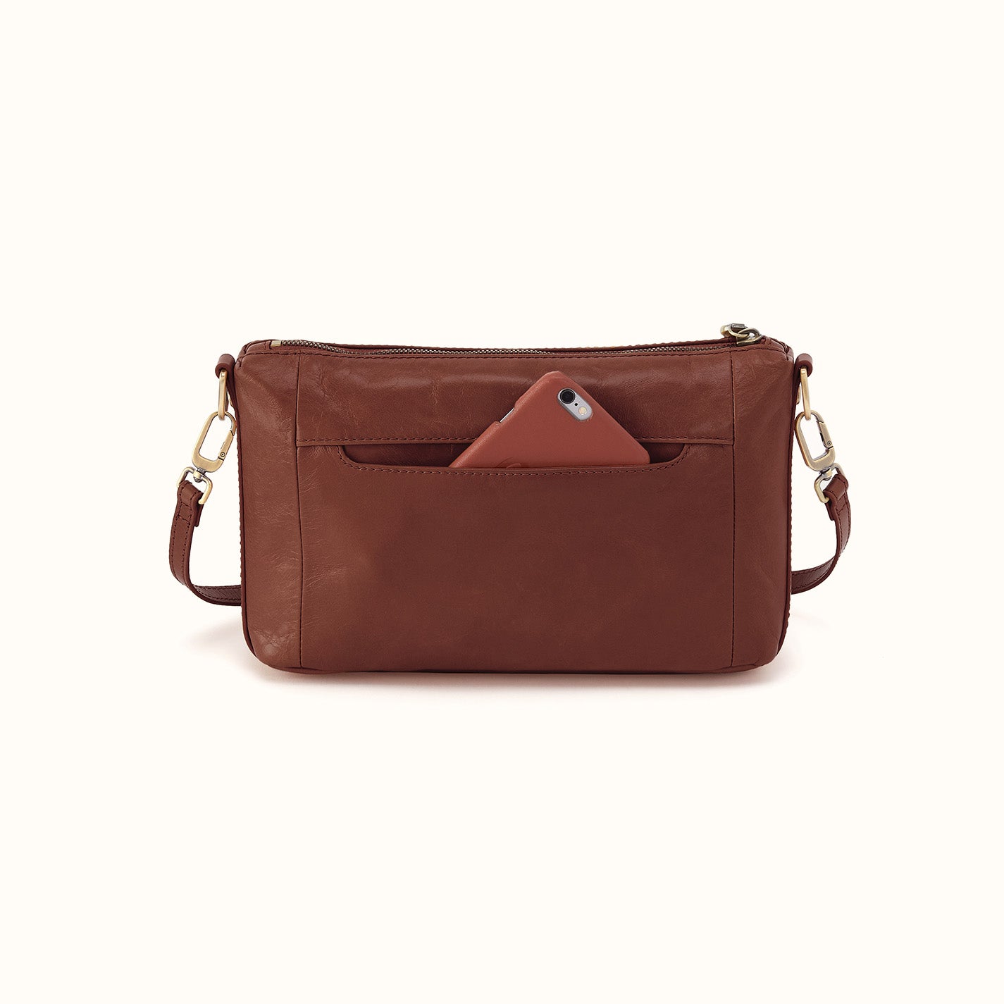 専用出品　rosy brownボディバッグ Darcy Carry-All Crossbody In Polished Leather - Harvest Root – HOBO