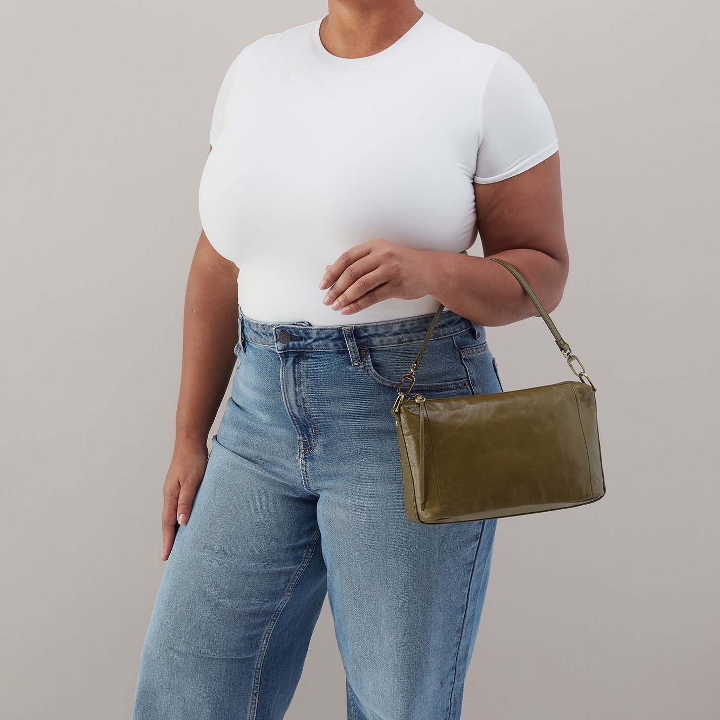 Darcy Carry-All Crossbody In Polished Leather - Olive Veil – HOBO