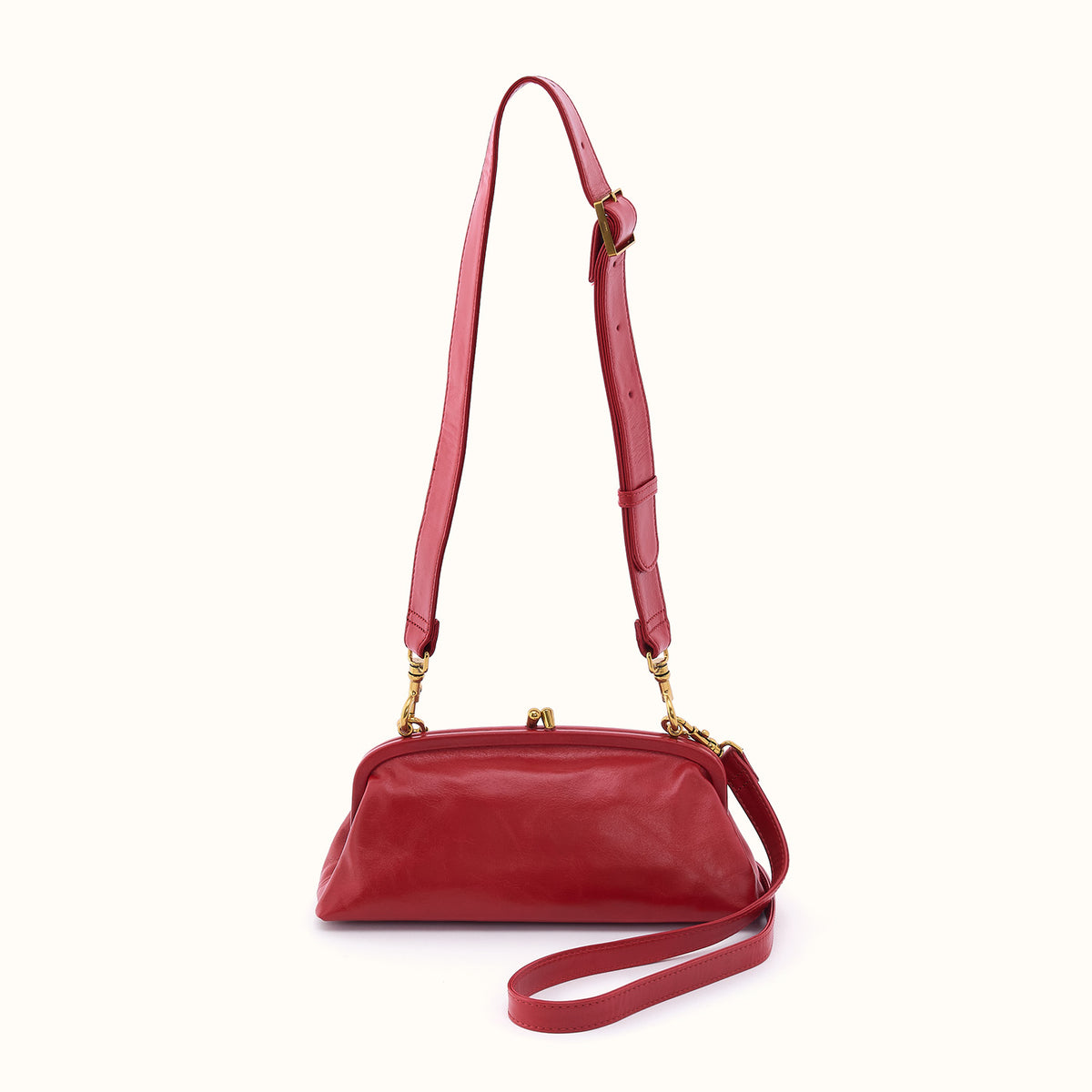 Alba Frame Small Shoulder In Polished Leather