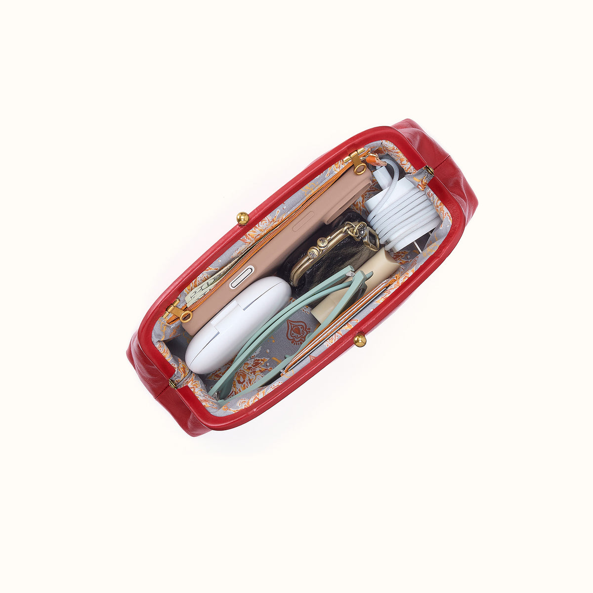 Alba Frame Small Shoulder In Polished Leather