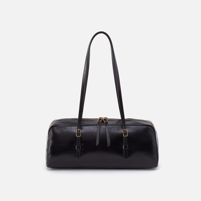 Scottie Satchel in Polished Leather - Black