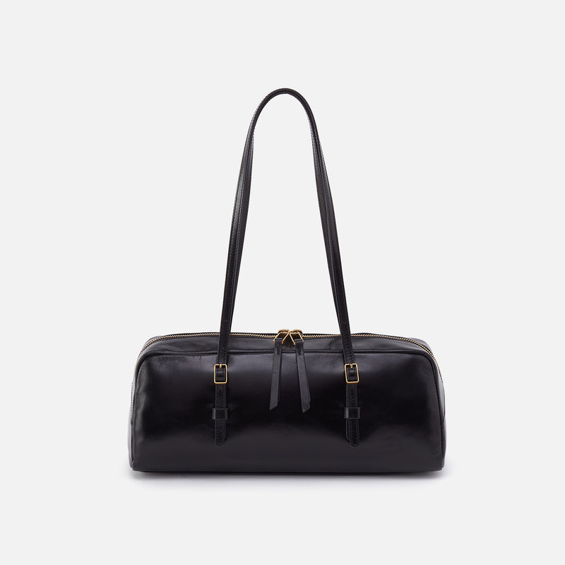 Scottie Satchel in Polished Leather - Black