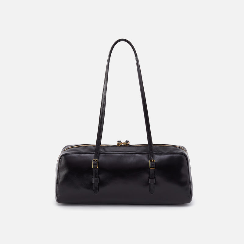 Scottie Satchel in Polished Leather - Black